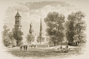 Yale College, New Haven, c.1870, de 