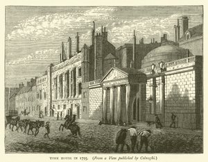 Casa de York en 1795, desde una Vista Publicada por Colnaghi