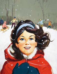 Niña disfrutando de la nieve de English School