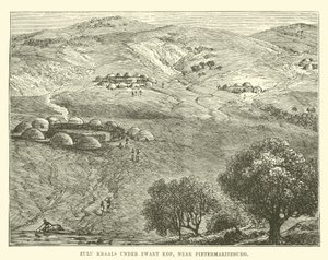 Kraals zulúes bajo Zwart Kop, cerca de Pietermaritzburg de English School