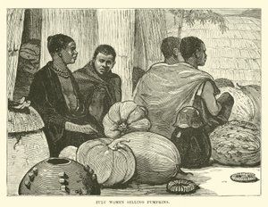 Mujeres zulúes vendiendo calabazas de English School