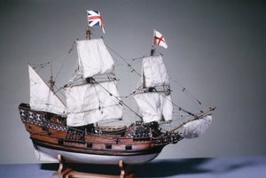 Modelo a escala 1:60 del Mayflower de 1620