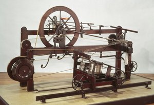 Réplica del marco de mula de hilar inventado por Samuel Crompton (1753-1827) en c.1772-79