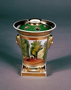 Jarra de popurrí de Worcester con vista del paseo del pozo, Cheltenham