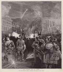 Procesión del Día de Guy Fawkes en Lewes, Sussex, 5 de noviembre de 1892 de Enoch Ward