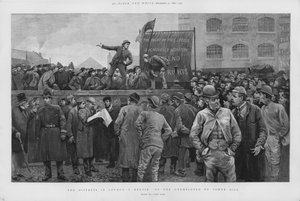 Reunión de trabajadores desempleados en Tower Hill, Londres de Enoch Ward