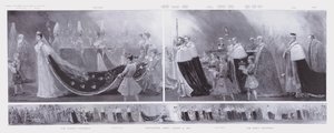 Las procesiones del Rey y la Reina, coronación del Rey Eduardo VII y la Reina Alejandra, Abadía de Westminster, Londres