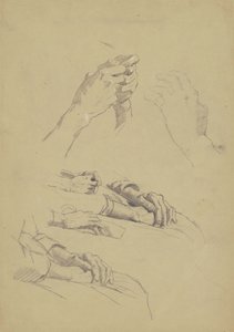 Seis estudios de manos, c.1870-90 de Enoch Wood Perry