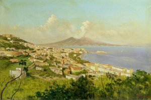 Vista de la bahía de Nápoles de Enrico Pistilli