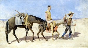Don Quijote y Sancho Pança. Pintura de Atalaya. Finales del siglo XIX. de Enrique Atalaya