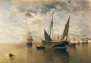 El puerto de Málaga. 1885 (óleo sobre lienzo)
