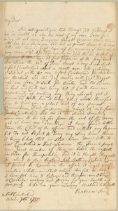 Carta a Allice Jones, Concord, Massachusetts, 7 de octubre de 1755 (pluma y tinta sobre papel) de Ephraim Jones