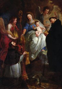 La Virgen dando una estola a San Huberto