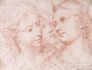 Tres estudios de cabezas femeninas