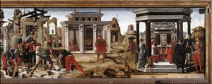 Políptico Griffoni: predela con la historia de San Vicente Ferrer de Ercole de Roberti