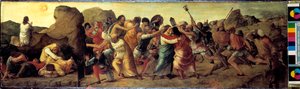 Oración en el Jardín de Getsemaní y captura de Jesús. Pintura de Ercole de 