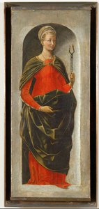 Santa Apolonia, columna derecha del altar de San Vicente Ferrier pintado para Bolonia por Francesco Cossa, acabado por Ercole di Roberti ... de Ercole de Roberti