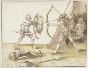 Pelea entre dos salvajes de Erhard Schon