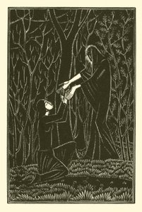 La muerte y la dama (litografía) de Eric Gill