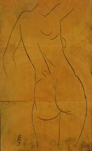 Desnudo femenino, vista trasera (xilografía) de Eric Gill