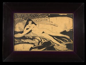Desnudo recostado (pluma y tinta sobre papel)