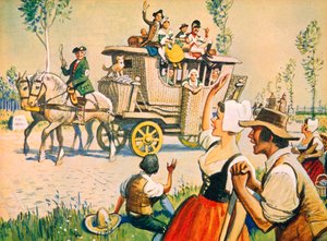 Un carruaje en la carretera entre París y Versalles en 1787 de Eric Parker