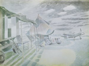 Mustang y tienda, c.1942 de Eric Ravilious