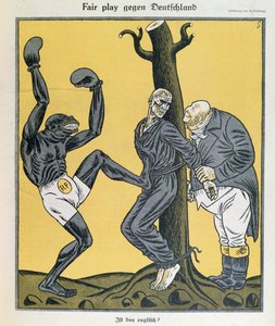 Fair Play gegen Deutschland (contra Alemania)", portada de Simplicissimus