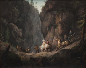El paso por Krokkleven cerca de Ringerike en Noruega de Erik Pauelsen
