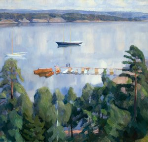 Vista desde Lysaker hacia Bygdoy de Erik Theodor Werenskiold