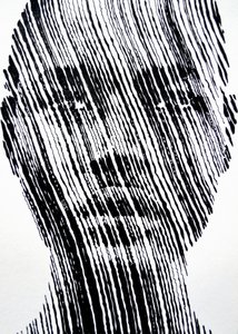 Retrato de línea abstracta