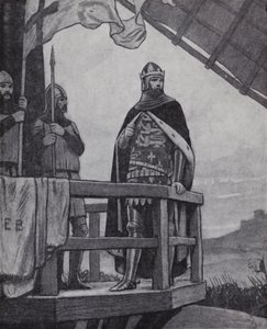 El Rey Eduardo III en la Batalla de Crécy, Francia, 26 de agosto de 1346 de Ernest (after) Board