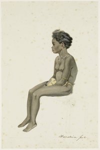 Retrato de una hija del Orang Kaya (jefe de la aldea) de Af(f)ara en la isla de Workai, Islas Aru, sureste de las Molucas