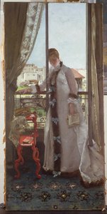 Mujer en una Ventana Abierta, 1875 de Ernest Ange Duez