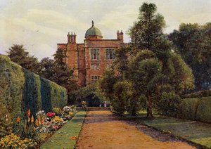 Doddington Hall, cerca de Lincoln (litografia en color) de Ernest Arthur Rowe