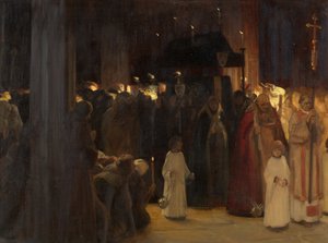 El entierro de William Canynges en la Iglesia de Redcliffe de Ernest Board