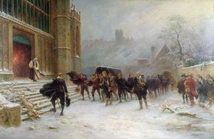 El funeral del Rey Carlos I - Capilla de San Jorge, Windsor en 1649 de Ernest Crofts