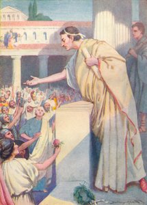 A la mañana siguiente, Cicerón pronunció otro discurso contra Catilina, c. 1912 de Ernest Dudley Heath