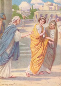 Verginius dejó a su hermosa joven hija Verginia al cuidado de su nodriza, c1912, 1912 de Ernest Dudley Heath