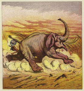 Jim Bold y un elefante enfurecido de Ernest Henry Griset