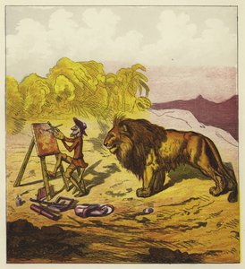 John Bold sorprendido por un león mientras pintaba