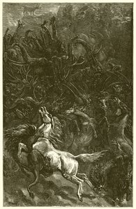 El asno y el león cazando de Ernest Henry Griset