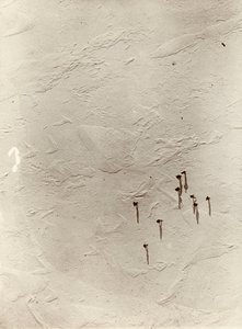 Mirando desde el globo a través de la meseta hacia el "Discovery" (1901). Del álbum de Sir Ernest Henry Shackleton titulado National Antarctic Expedition (1901-1903).