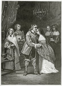Cromwell y sus hijas, siglo XIX de Ernest Hillemacher