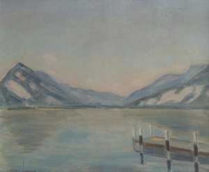 Lago de Thun (óleo sobre lienzo) de Ernest Hiram Brülhart