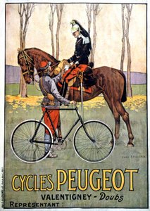 Mensajero del ejército, Peugeot Advertising, c.1900 (cartel) de Ernest John Alexis Vulliemin