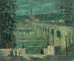 Puente Alto de Noche, Ciudad de Nueva York de Ernest Lawson