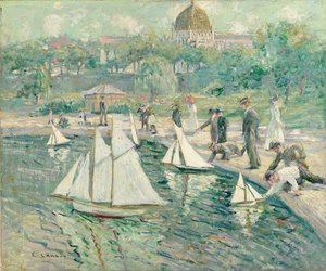 Estanque de Barcos de Vela Modelo, Central Park, Nueva York de Ernest Lawson