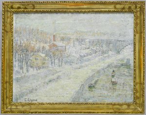 Paisaje de invierno - Puente de Washington, c.1907-10 de Ernest Lawson