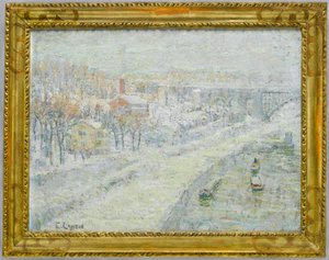 Paisaje de invierno: Puente de Washington, c.1907-10 de Ernest Lawson